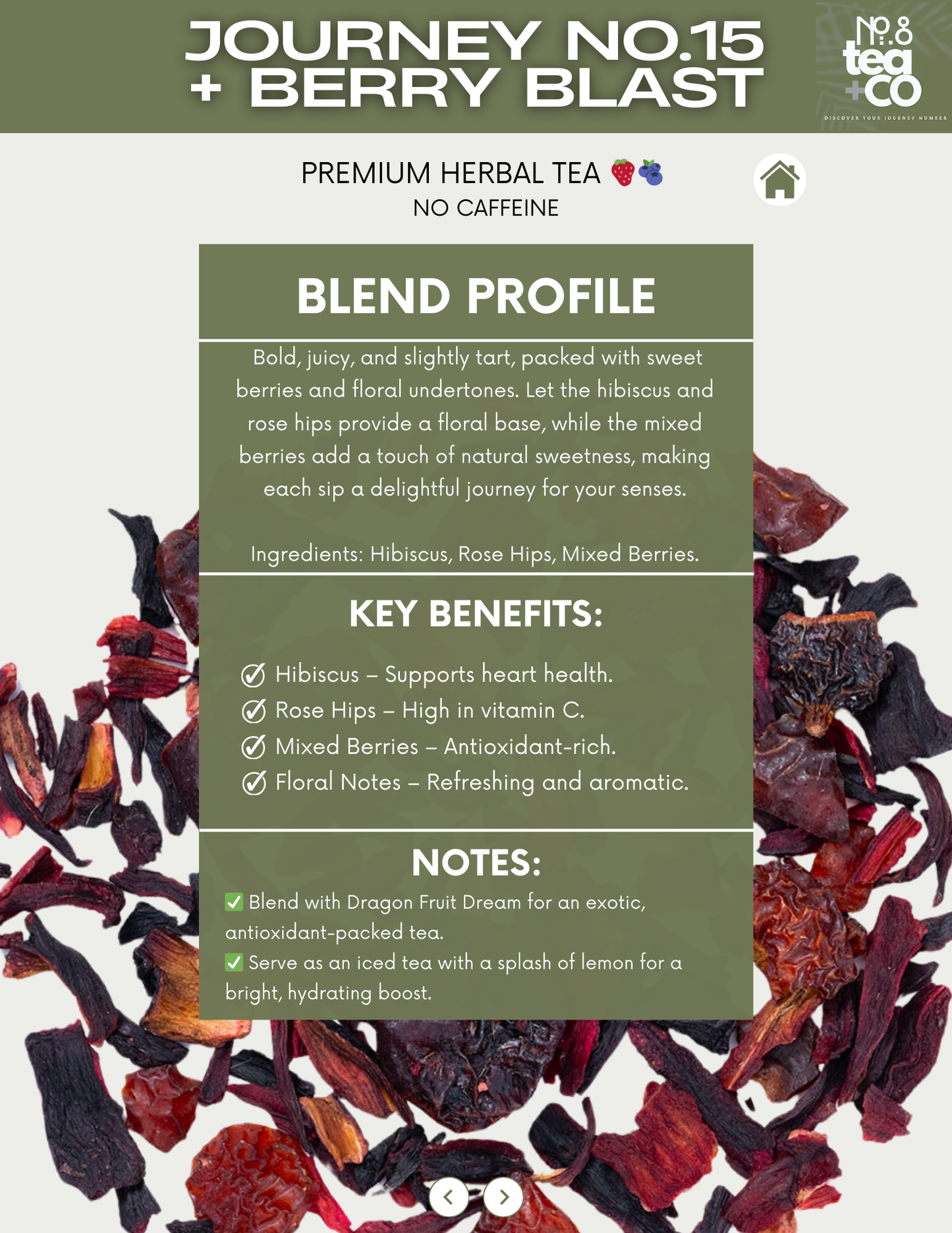 Organic Herbal Tea Sampler Gift Set | 5 Premium Wellness Teas | Number 8 Tea - Loose Leaf Tea