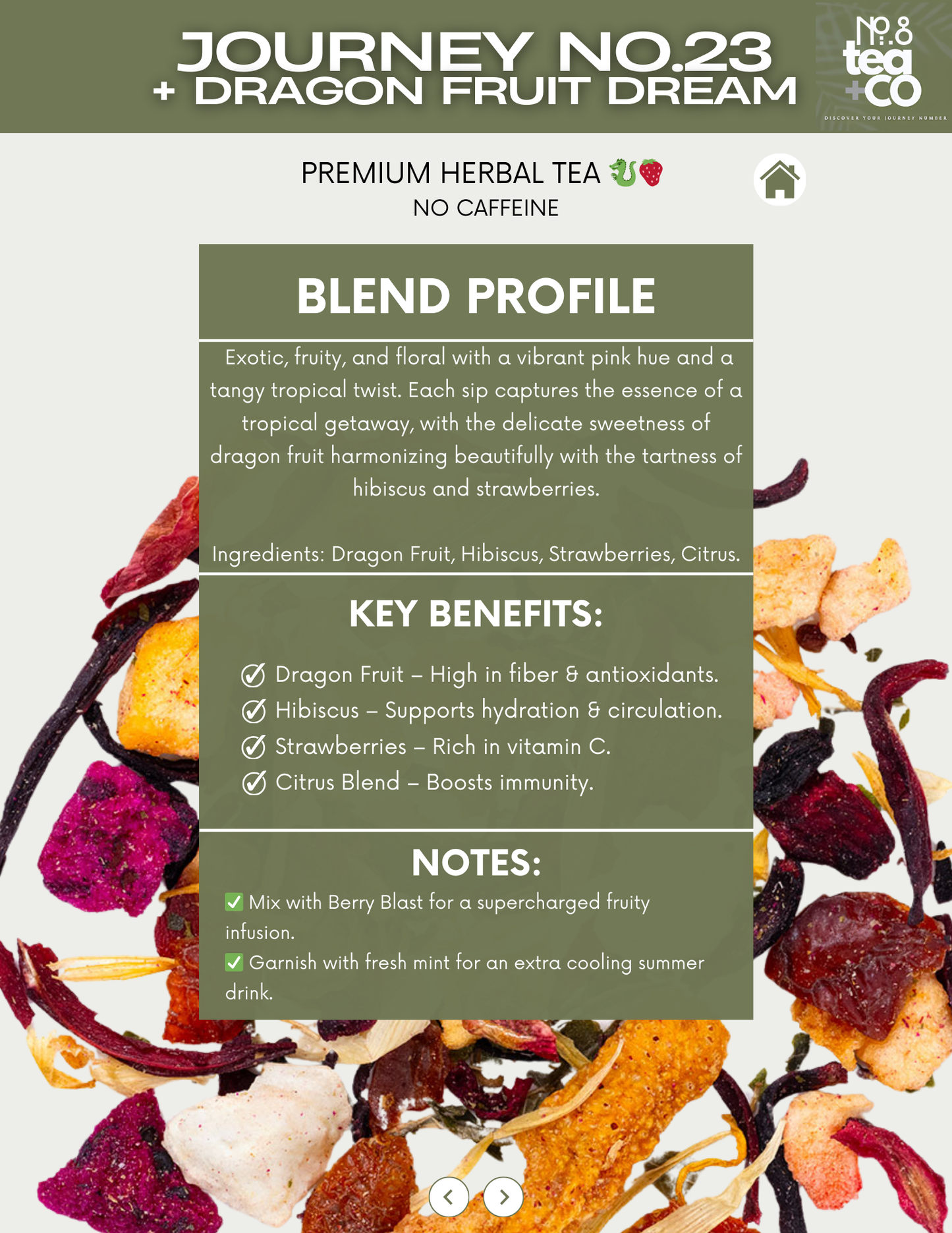 Organic Herbal Tea Sampler Gift Set | 5 Premium Wellness Teas | Number 8 Tea - Loose Leaf Tea