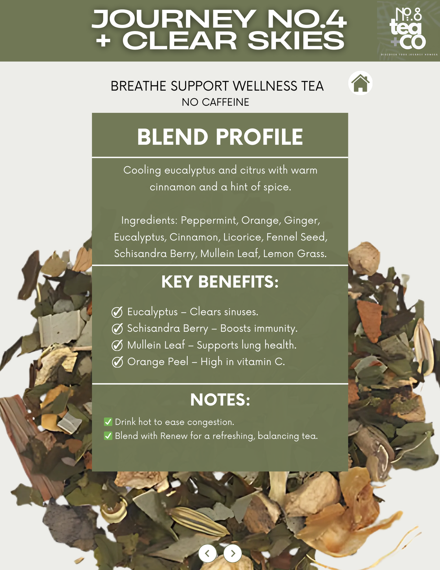 No.4 + Revive- Respiratory Tea with Peppermint Leaves - Loose Leaf Tea