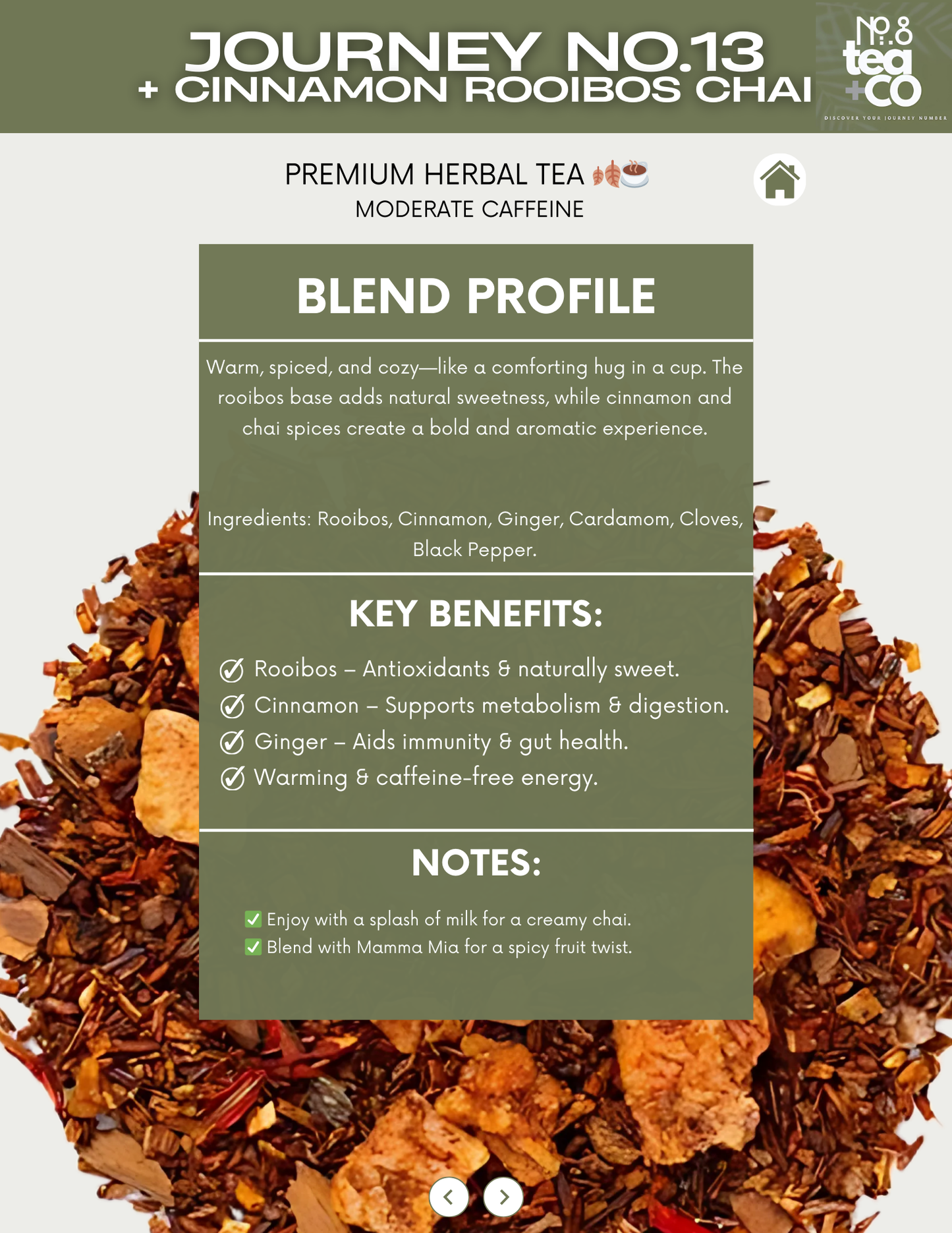 Cinnamon Rooibos Chai Loose Leaf Herbal Tea - Loose Leaf Tea