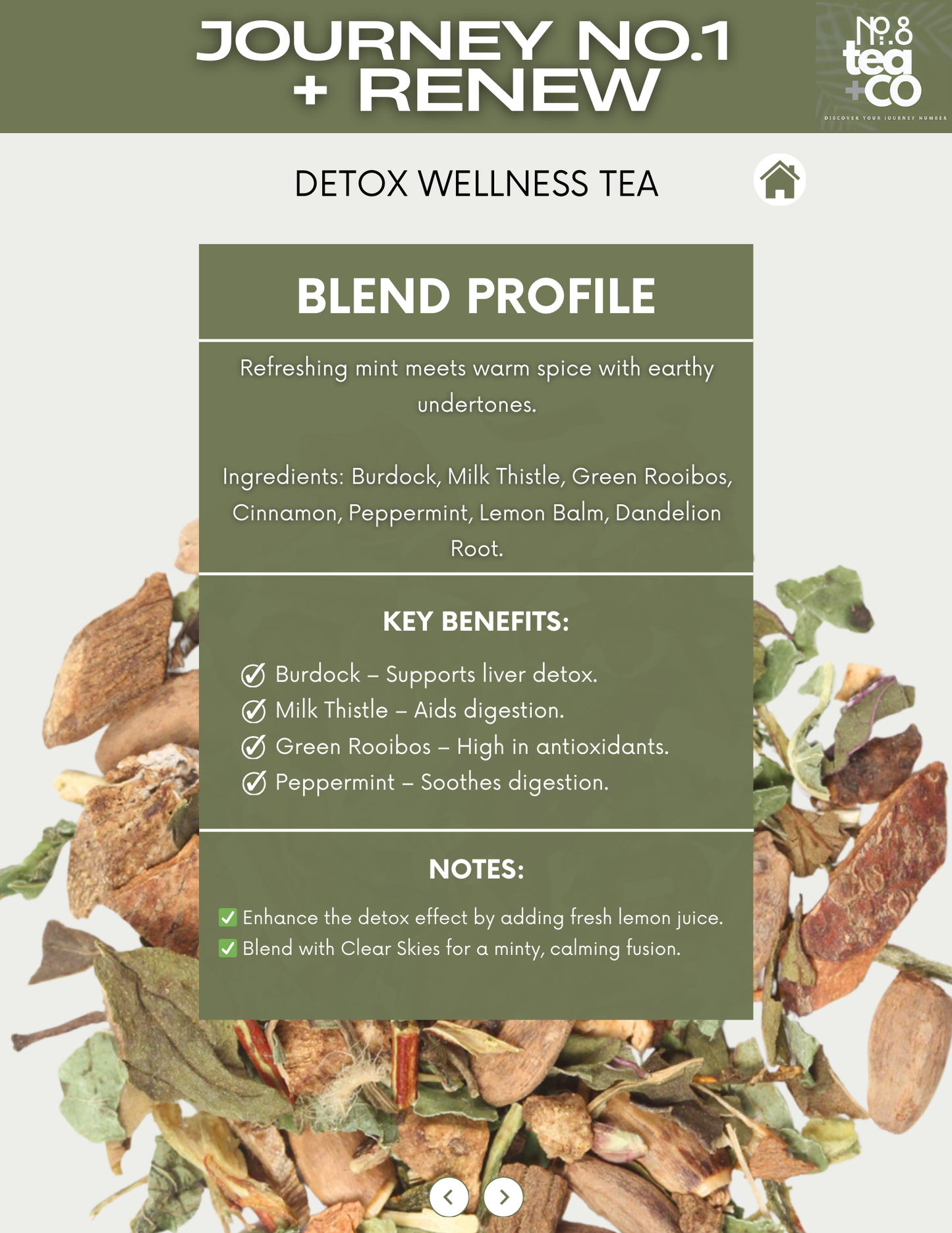 Journey NO.1 Renew Detox Tea with Green Rooibos Tea - Loose Leaf Tea