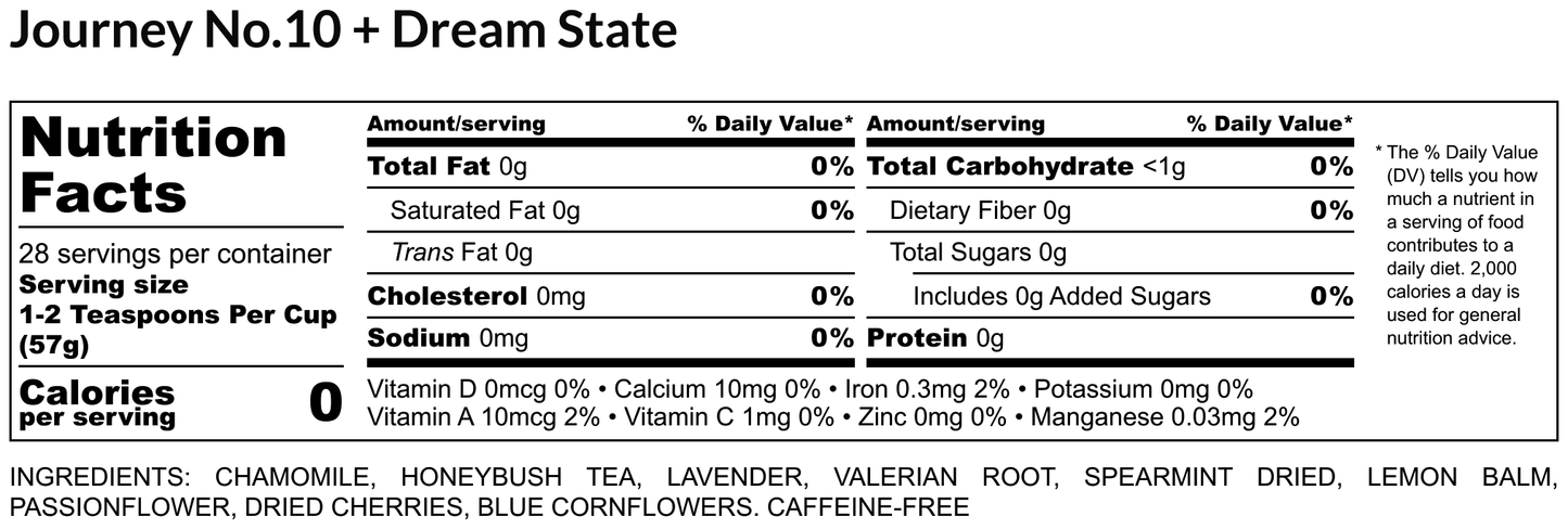 Journey NO.10 Dream State Herbal Tea with Valerian Root - Loose Leaf Tea