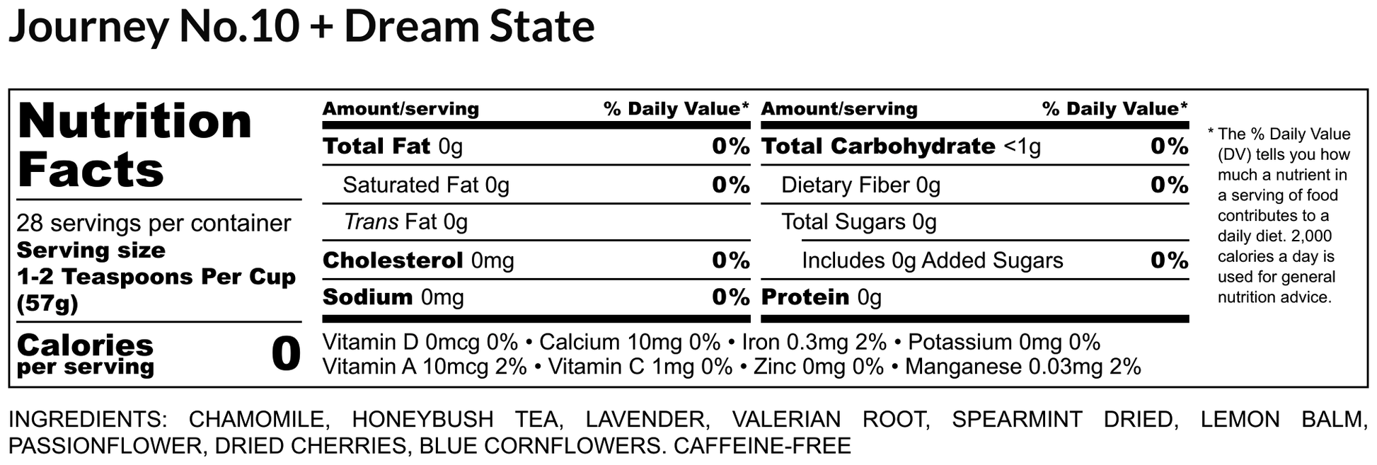 Journey NO.10 Dream State Herbal Tea with Valerian Root - Loose Leaf Tea