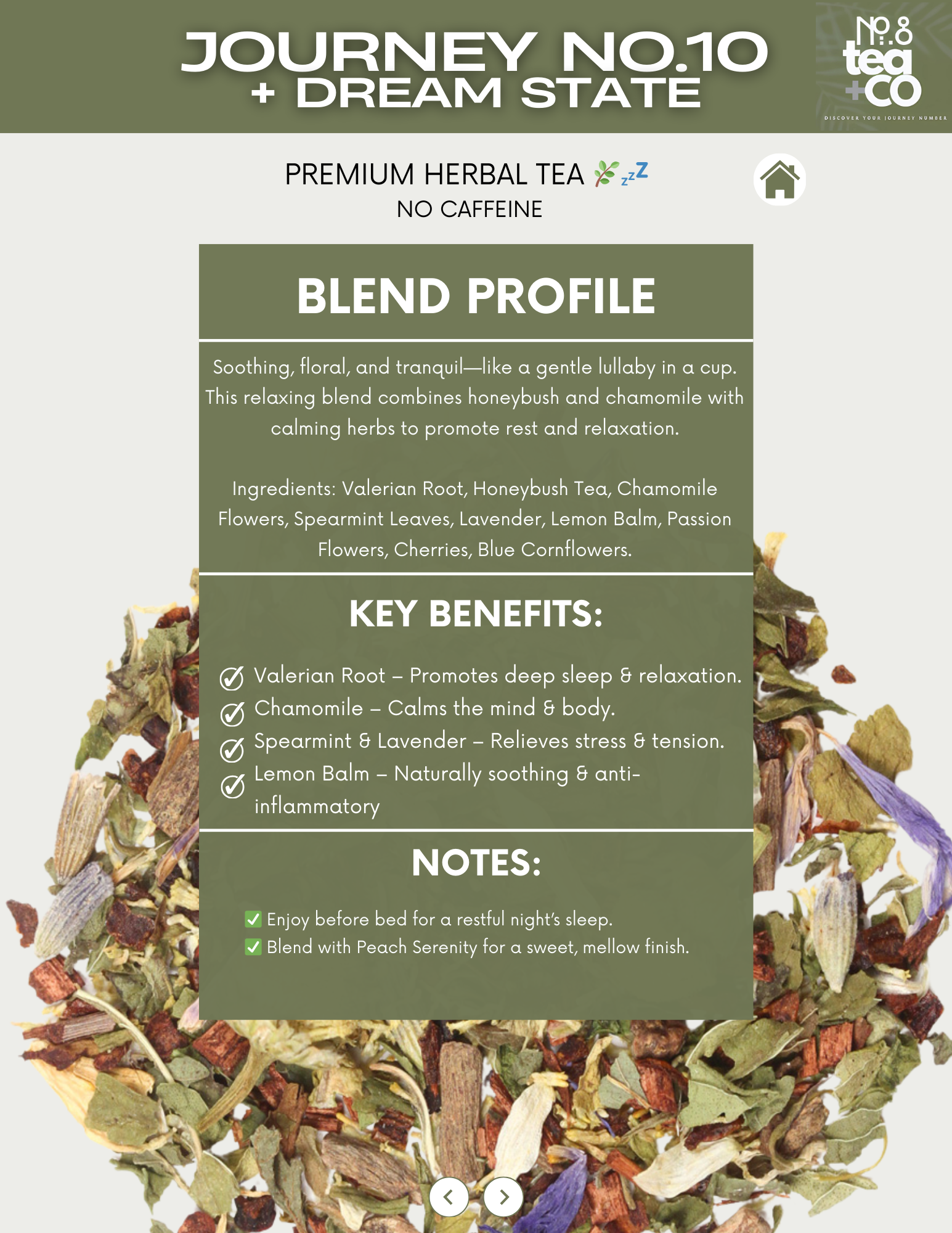 Journey NO.10 Dream State Herbal Tea with Valerian Root - Loose Leaf Tea