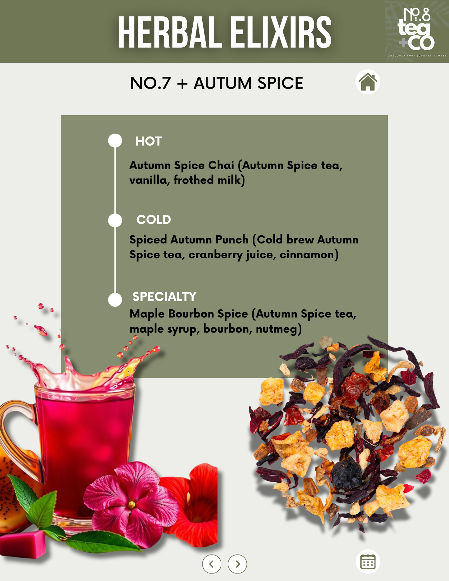 No.7 + Autumn Spice- Apple Tea Natures Finest Ingredients - Loose Leaf Tea
