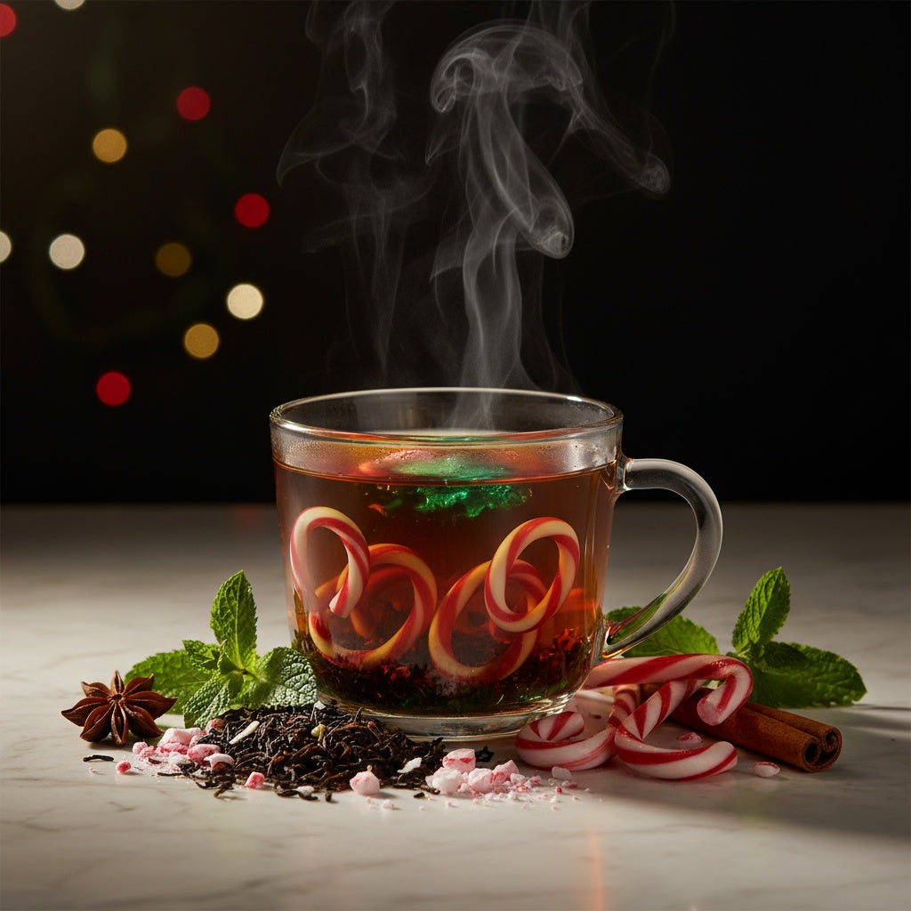 NO.35 + Candy Cane Lane Christmas Tea | Premium Peppermint Black Tea Blend | Holiday Loose Leaf Tea