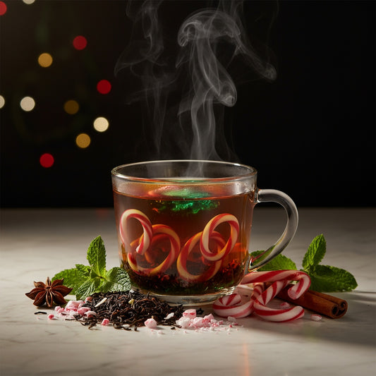 NO.35 + Candy Cane Lane Christmas Tea | Premium Peppermint Black Tea Blend | Holiday Loose Leaf Tea